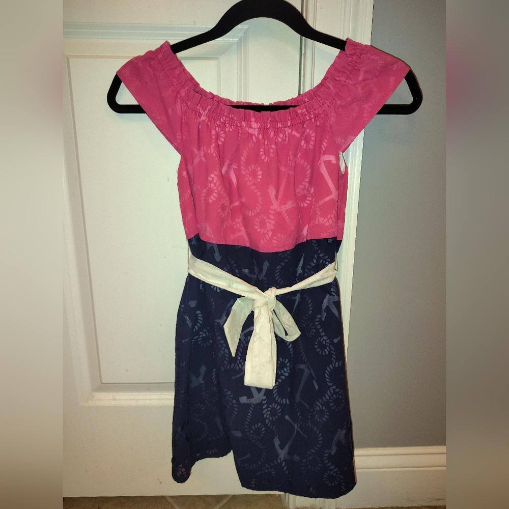 LILY Pulitzer Girls Anchor Burnout Color-block Dress M (8/10)